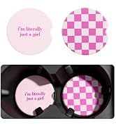 Car Cup Coasters 2-in-1 Style Set,2.75-Inch Checkered Cup Holder Coasters for Car Decoration & Pr...