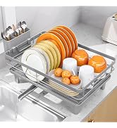 TOOLF Space-Saving Dish Drying Rack, Multifunctional Dish Rack for Kitchen Counter,Sink Dish Drai...
