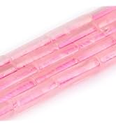 HAAMIIQII Natural Pink Rose Quartz Tube Beads 13x4mm Column Crystal Cylinder Gemstone Loose Beads...