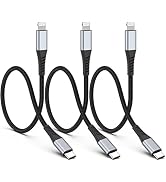 6 inch USB C to Lightning Cable Short, 3Pack USB C iPhone Charger Cord Braided 0.5FT Type C to Li...