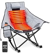 Suteck Heated Rocking Camping Chair - Oversized Heated Camping Chair W/20000mAh Power Bank & Carr...