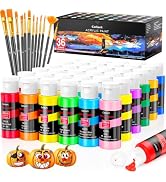 Caliart 36 Colors Acrylic Paint Set with 12 Brushes | Craft Painting kit for Adults Artists Begin...