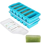 1/2 Cup Silicone Freezer Tray With Lid - Silicone Freezer Molds 2-Pack For meal prep & freezing o...