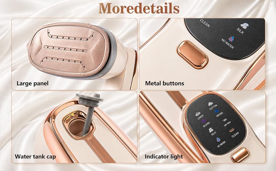 Precision Design – Large panel, metal buttons, water tank cap and LED indicator.