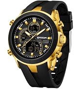 Gosasa Men's Large Face Analog Digital Watch 5 ATM TPU Strap | Large Face Analog Digital Men’s Sp...