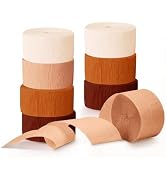 NICROHOME EUR Wedding Decorations, 8 Rolls Rust Orange Brown Crepe Paper Streamers for Rustic Fal...