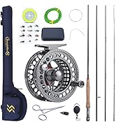 Sougayilang Fly Fishing Rod and Reel Combo, 4 Pieces Ultra Lightweight Portable Fly Rod and CNC M...