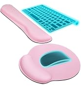 KTRIO Ergonomic Mouse Pad with Wrist Rest, Comfortable Keyboard Wrist Rest, Memory Foam Wrist Res...