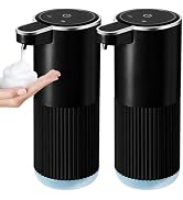 RYTOXILO Automatic Foaming Soap Dispenser, 2 Pack Black Touchless Foam Hand Soap Dispenser Bathro...