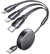 LISEN Multi Charging Cable, Retractable Car Charger for Multiple Devices | 3 in 1 Retractable Cha...