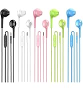 Jogteg Earbuds Headphones with Microphone Pack of 5, Noise Isolating Wired Earbuds, Earphones wit...