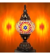 Marrakech Tiffany Lamp Turkish Table Lamps with Vintage Style, Handmade Moroccan Mosaic Lamp with...
