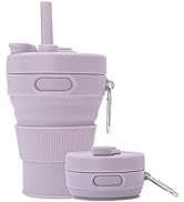 UNNESTAR Silicone Coffee Mug Collapsible Cups for Camping Folding Travel with Straw Reusable Port...