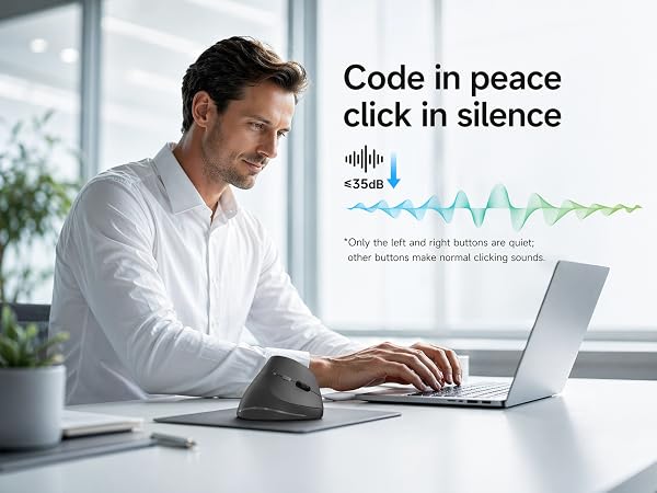 silent click wireless ergonomic mouse
