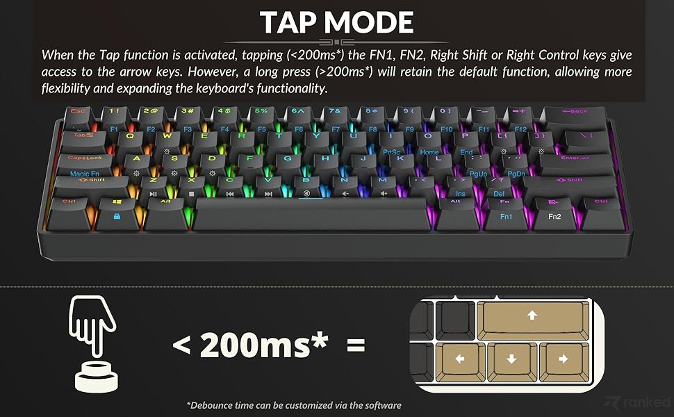 Ranked Nova n60 Tap mode mechanical keyboard gaming