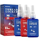 ESKONKE 3 Pack Thread Locker Blue 243 + Red 271 Removable/Permanent Locking 5.07 Fl oz / 150 ml N...