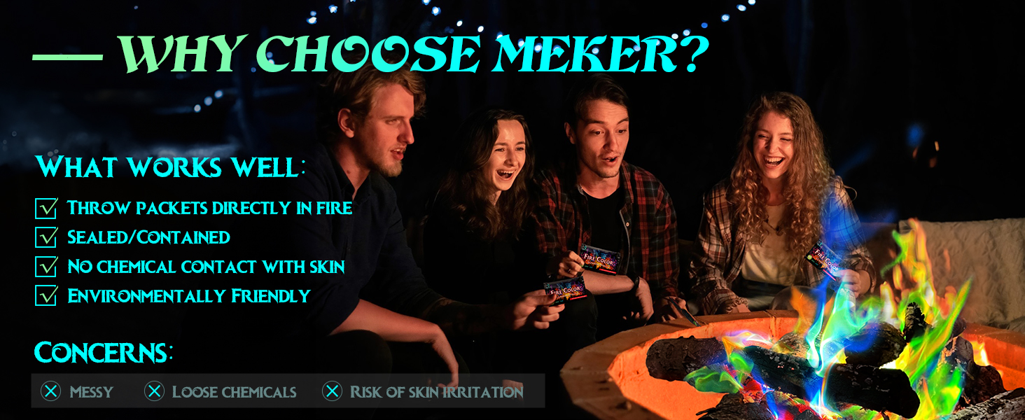 MEKER Fire Color Changing Packets