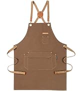 Chef Apron for Men Women with Gift Box Pack, Cross Back Apron with Pockets for Kitchen Cooking Ba...