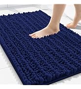 Smiry Bathroom Rugs Mat 30x20, Extra Soft Absorbent Chenille Bath Rugs, Non Slip Rubber Backing M...