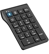 Bluetooth Number Pad Wireless & Wired 10 Key USB Keypad Two in One, Rechargeable Numpad for Lapto...