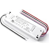 12V 60W Dimmable LED Driver, 5-in-1 Constant Voltage Triac/ELV/MLV/0-10V/1-10V/PWM/V-R Dimming AC...