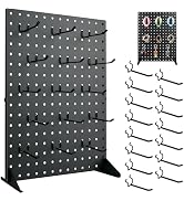 Metal Pegboard Display Stand With 15 Peg Board Hooks Accessories, Desk Pegboard Panels, Merchandi...