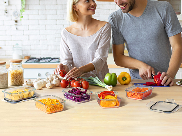 glass food storage containers with lids
