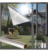 Finnez One Way Privacy Window Film Reflective Mirror Home Window Tint Film Heat Blocking No Glue ...