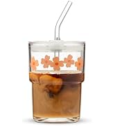 BLUEPOLAR 13oz/400ml Glass Water Tumbler with Straw and Lid Sealed Carry On Thick Wall Iced Coffe...