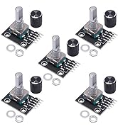 Taiss / 5Pcs KY-040 Rotary Encoder Module with 15×16.5 mm with Knobs Cap