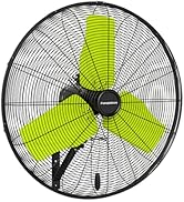 Pro 9500 CFM 24 IN Outdoor High Velocity Wall Mount Fan, 3-Speed Heavy Duty Metal Fans with IP44 ...