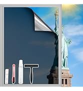 One Way Privacy Window Film with 4 Tools, Static Cling Window Film, Simple to Install Cut and Rem...