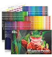 Kird Barken 80 Colored Pencils – Professional Color Pencils for Adult Coloring Books,Coloring Pen...