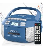 Greadio Boombox CD Player Cassette Player Combo, Boom Box Portable CD Players for Home with Bluet...
