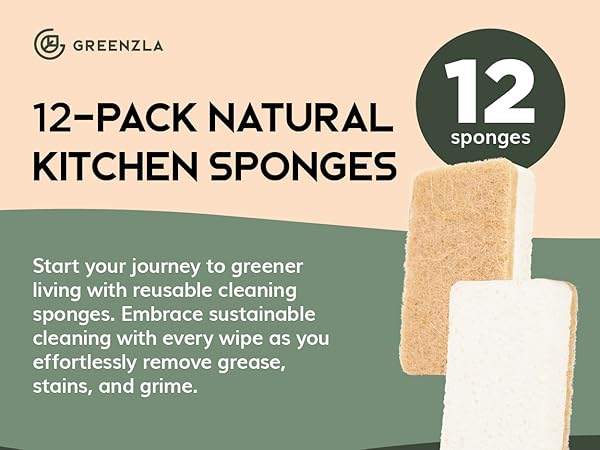 Greenzla natural sponges for dishes, sponges kitchen, dish sponge, kitchen sponges, dish scrubber