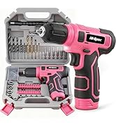 Hi-Spec 110pc Pink 8V USB Electric Power Cordless Womens Drill Driver Set. Drill Bits, Sockets an...