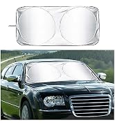 Kewucn Car Windshield Sun Shade with Storage Pouch, Foldable Reflector Automotive Front Window Su...