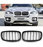Zealhot X5 E70 Gloss Black Front Kidney Grill Grille Fit for 2007-2014 BMW X5 E70 X6 E71