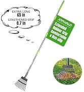 Joyhalo Rake for Leaves, 8.5 Inch Wide Rake Head Garden Rake with 11 Tines, Metal Leaf Rake with ...