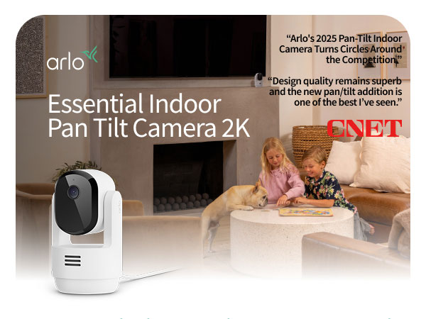 Arlo Essential Indoor Pan Tilt Zoom Security Camera 2K