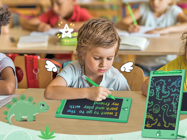 boy green toy kids love LCD writing tablet