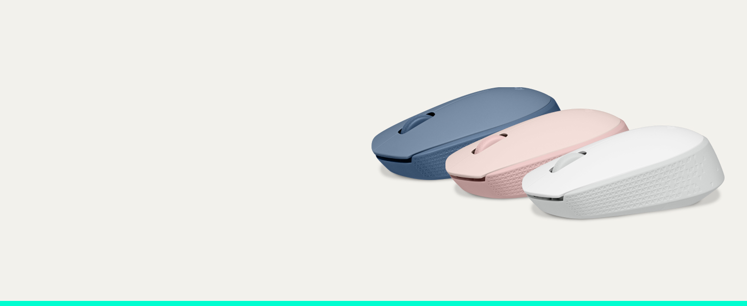 m170 wireless mouse in white, rose and blue