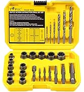 Topec 26 Piece Screw & Bolt Extractor and Cobalt Drill Bit Set, Lug Nut Remover Socket Stripped, ...