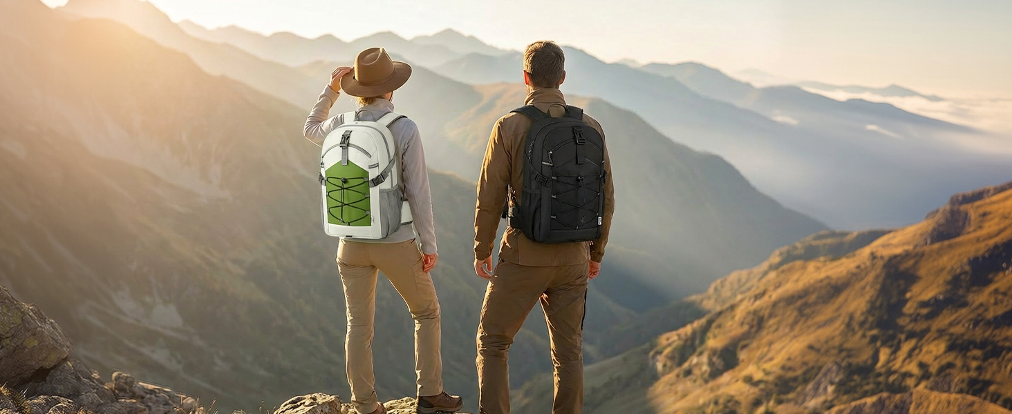 This lightweight hiking backpack handles rough mountain trails. Tough enough for all your climbs