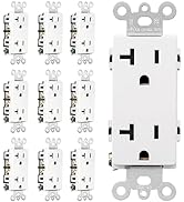 Baomain 10-Pack Receptacle, 20A 125V 2 Pole 3 Wire Electrical Wall Outlet, Non-Tamper Resistant, ...