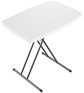 FurniEdge 30 Inch Adjustable Height Folding Table, Heavy Duty Foldable Utility Table for Laptop, ...