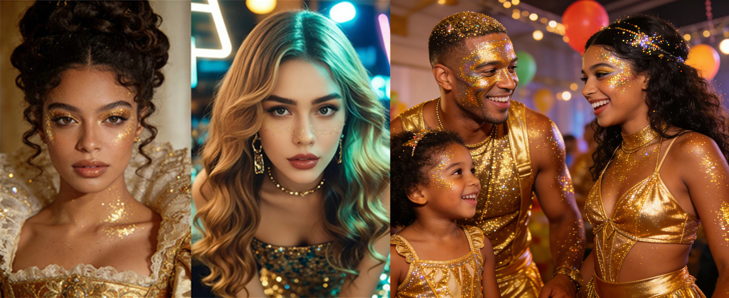 gold glitter makeup for party