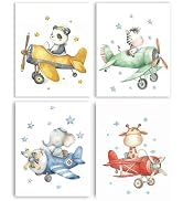 Frimeeme Airplane Nursery Prints,for Boy Room Pictures Baby Boy Nursery Canvas Wall Decor Playroo...