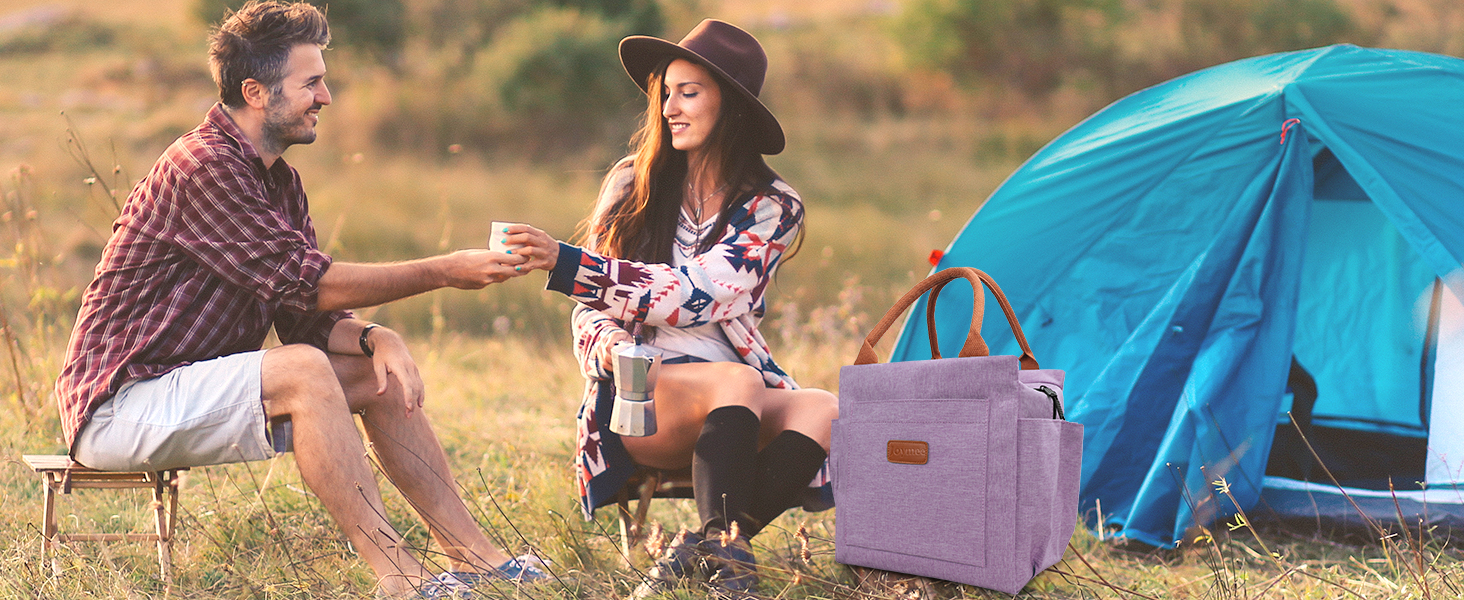 lunch tote bag box women insulated reusable large spacious travel work picnic beach outdoor camping