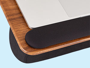 a close up image of the wrist rest on the home office pro lap desk